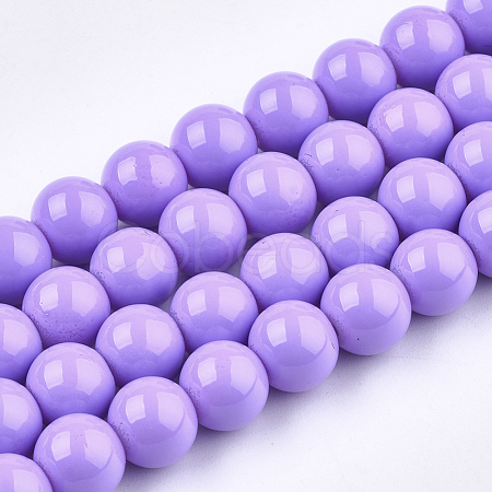 Painted Glass Beads Strands X-DGLA-S071-8mm-B38-1