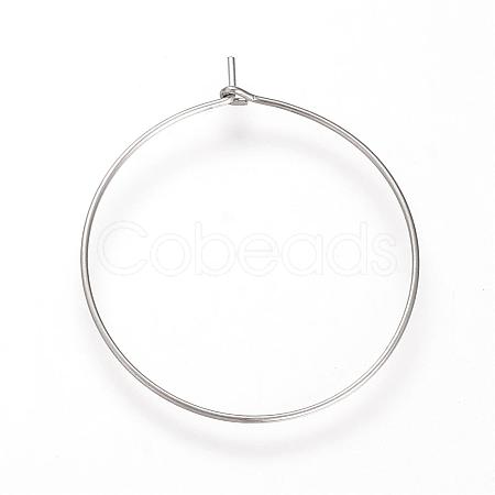 Tarnish Resistant 304 Stainless Steel Hoop Earrings STAS-S066-14-1