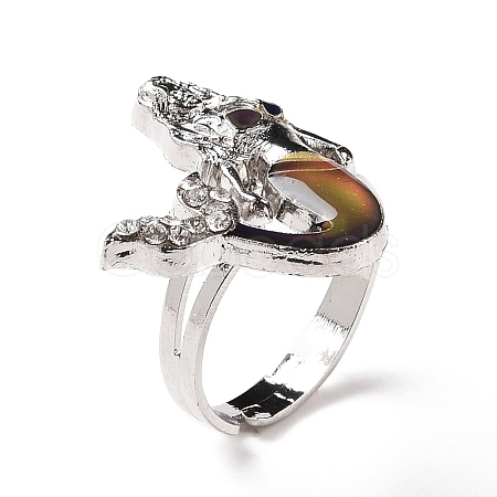 Glass Mermaid Mood Ring RJEW-C031-05P-1