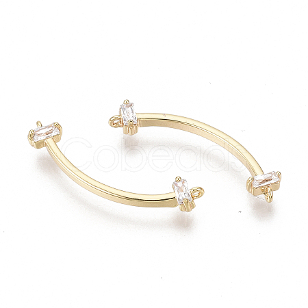 Brass Micro Pave Cubic Zirconia Links Connectors KK-S356-103-NF-1