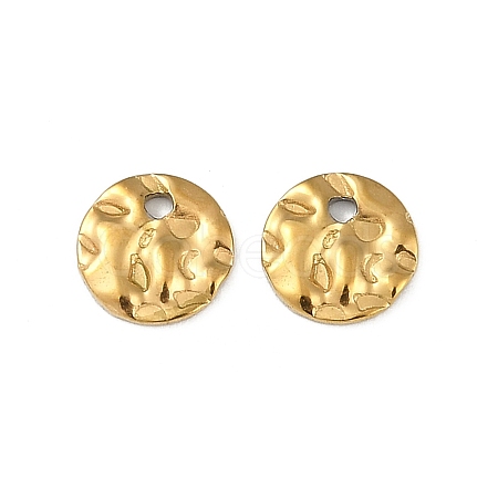 Ion Plating(IP) 304 Stainless Steel Textured Disc Charms STAS-Q336-11A-G-1