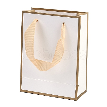 Rectangle Paper Bags with Ribbon Handles CARB-L011-01A-01-1