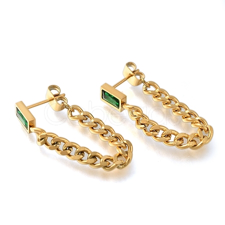 Ion Plating(IP) 304 Stainless Stell Studs Earring EJEW-H008-06G-02-1