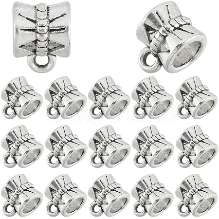 240Pcs Tibetan Style Alloy Tube Bails TIBE-SP0001-09AS-1
