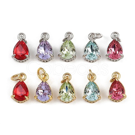 Brass Pave Cubic Zirconia Pendants KK-L240-05-1