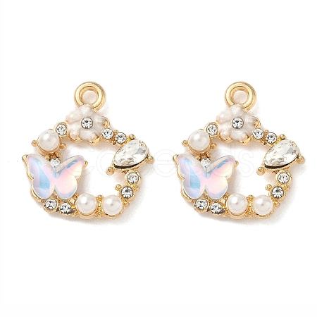 Alloy Rhinestone Pendants FIND-C074-21KCG-02-1