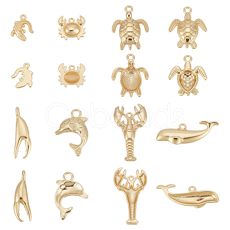 16Pcs 8 Styles Alloy Pendants TIBEP-BC0001-06-1