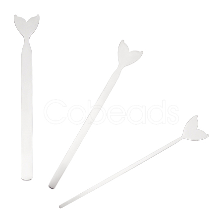 3Pcs 3 Style Stainless Steel Fishtail Bangle Blank Strips FIND-UN0001-96P-1