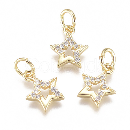 20Pcs Brass Micro Pave Cubic Zirconia Charms ZIRC-SZ0001-89-1