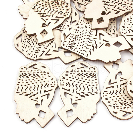 Undyed Wood Big Pendants WOOD-T008-29-1
