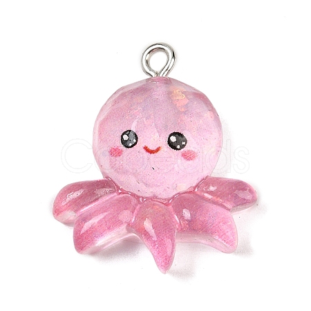 Ocean Theme Transparent Resin Pendants RESI-I351-03P-06-1