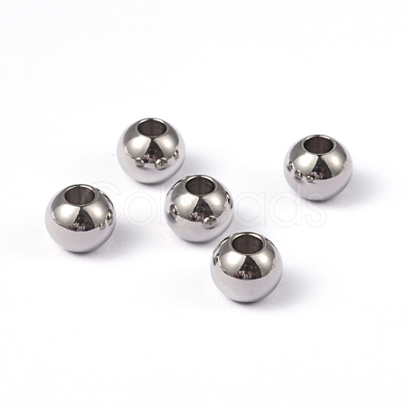 Tarnish Resistant Round 202 Stainless Steel Beads STAS-G130-8mm-63P-1