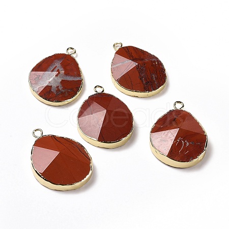 Natural Red Jasper Pendants G-I207-14P-G-1