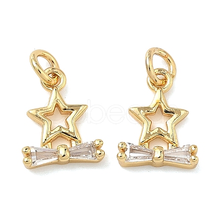 Brass Pave Cubic Zirconia Charms KK-A291-28B-G-1