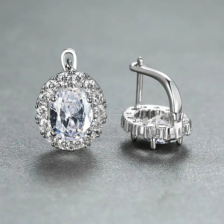 Brass Cubic Zirconia Hoop Earrings WGD6818-05-1