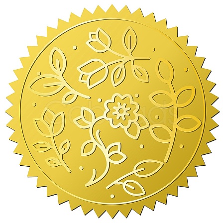 12 Sheets Self Adhesive Gold Foil Embossed Stickers DIY-WH0451-033-1