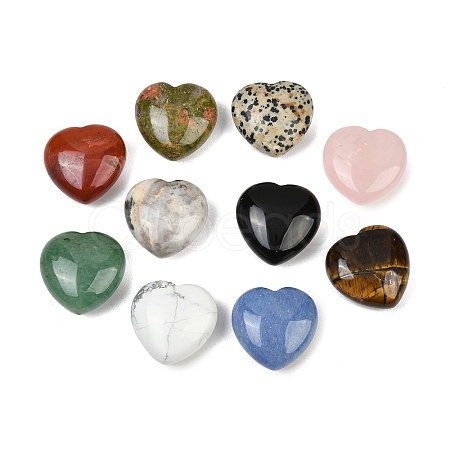 Natural Gemstone Heart Display Decorations G-D369-01-1