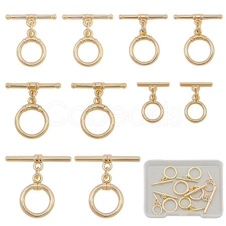 10Pcs 5 Styles Brass Toggle Clasps KK-SC0007-40-1