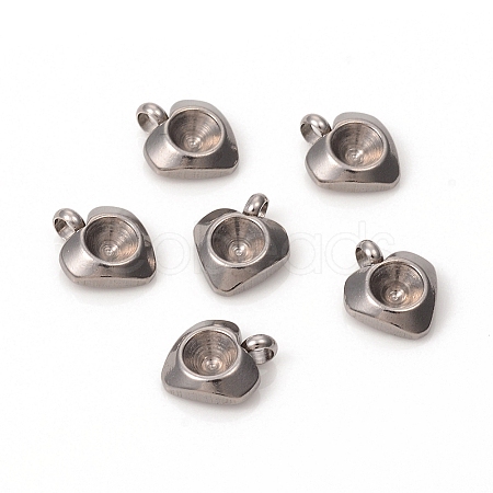 Tarnish Resistant 201 Stainless Steel Pendant Rhinestone Settings STAS-L244-43P-1