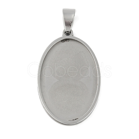 Non-Tarnish 201 Stainless Steel Pendant Cabochon Settings STAS-L279-012P-01-1