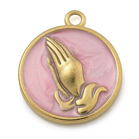 304 Stainless Steel Enamel Pendants STAS-M084-09G-04-1
