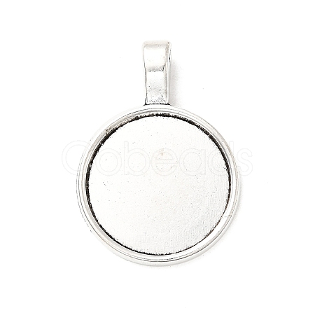 Tibetan Style Alloy Pendant Cabochon Settings TIBEP-Q061-10AS-LF-1