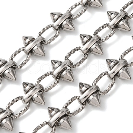 304 Stainless Steel Punk Spike Link Chains CHS-A021-05P-1