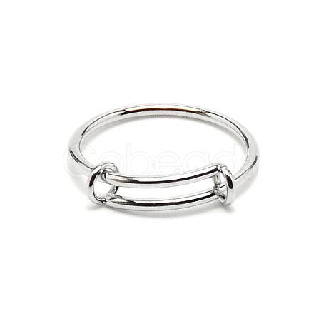 304 Stainless Steel Wire Wrap Expandable Adjustable Ring for Women RJEW-WH0007-01D-P-1