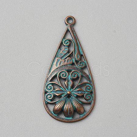Tibetan Styles Alloy Pendants FIND-CJC0024-84E-1