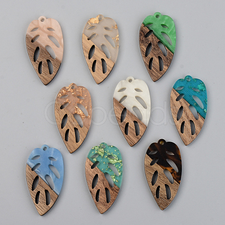 Resin & Walnut Wood Pendants RESI-S389-048A-1