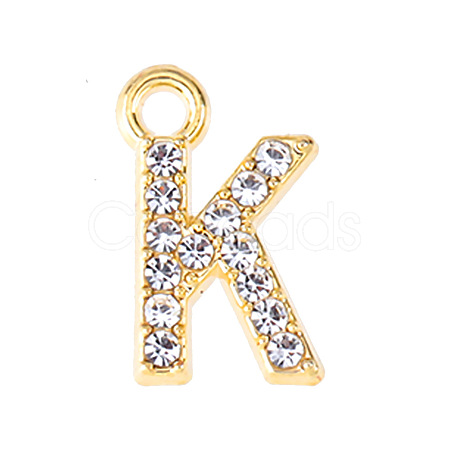 Golden Tone Alloy Rhinestone Pendants PW-WGCC773-11-1