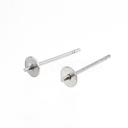 Tarnish Resistant 304 Stainless Steel Stud Earring Findings X-STAS-D448-089P-4mm-1