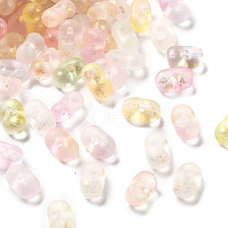 Gradient Color Transparent Frosted Acrylic Beads OACR-M023-06D-1