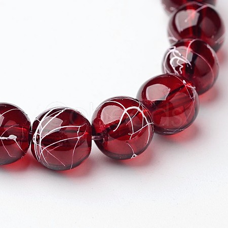 Drawbench Transparent Glass Round Beads Strands X-GLAD-Q012-8mm-23-1