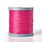 Waxed Polyester Cord, Micro Macrame Cord, Bracelets Making Cord, for Leather Projects, Handcraft, Bookbinding, Flat, Fuchsia, 0.8x0.2mm, about 164.04 yards(150m)/roll