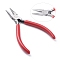 Carbon Steel Jewelry Pliers, Short Chain Nose Plier, Polishing, Red, Gunmetal, 130x78x10mm