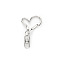 Heart Alloy Swivel Clasps, Lanyard Push Gate Snap Clasps, Platinum, 4.3cm