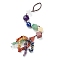 Geometry Shape Chakra Hanging Ornament, Reiki Tumbled Gemstone Window Ornament, with Nylon Cord, 280mm