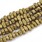 Electroplate Non-magnetic Synthetic Hematite Beads Strands, Matte Style, Chips, Golden Plated, 5~10x4.5~5.5x4mm, Hole: 1mm, about 105pcs/strand, 14.9 inch