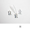 Alloy Rhinestone Cabochons, Nail Art Decoration Accessories, with Jump Ring, Letter, Platinum, Letter.H, 11~14x5~12mm