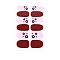 Flower Series Full Cover Nail Decal Stickers, Self Adhesive, Nail Decoration for Women Girls Kids, Dark Red, 25.5x10~16.5mm, 12pcs/sheet