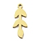 Ion Plating(IP) 316L Surgical Stainless Steel Pendants, Nickel Free, Laser Cut, Leafy Branch Charms, Real 18K Gold Plated, 19.5x8x1mm, Hole: 1.5mm