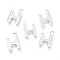 Non-Tarnish 201 Stainless Steel Charms, Alphabet, Letter.H, 12x7.9x0.6mm, Hole: 1.2mm