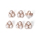 Alloy Shank Buttons, with Plastic Imitation Pearl Beads, Flower, Rose Gold, 10.5x10.5mm