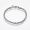 Tarnish Resistant 304 Stainless Steel Chain Bracelets, with Lobster Claw Clasps, Stainless Steel Color, 7 inch(17.8cm), 4.5mm