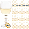 Acrylic Flat Round Wine Glass Charms, with Brass Hoop Earring Findings, Yellow, 58mm, 24pcs/set