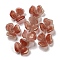 Two-tone Opaque Acrylic Bead Caps, Gradient Color, Flower, Dark Red, 23x21.5x8.5mm, Hole: 1.6mm