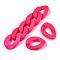 Opaque Spray Painted Acrylic Linking Rings, Fluorescence, Quick Link Connectors, for Curb Chains Making, Unwelded, Twist, Deep Pink, 29x20.5x6mm, Inner Diameter: 8x16mm