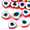 Handmade Polymer Clay Beads, Heart, Red, 8.5x9.5x4.5mm, Hole: 1.4mm