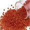 TOHO Round Seed Beads, Japanese Seed Beads, (388FM) Dark Red Lined Topaz Matte, 11/0, 2.2mm, Hole: 0.8mm, about 5555pcs/50g